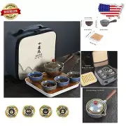 Unique Purple Travel Kungfu Tea Set with 360° Teapot & Infuser for Tea Lovers