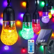 Solar String Lights Outdoor Waterproof - Upgrade 59Ft Pear-Style Multi Color ...