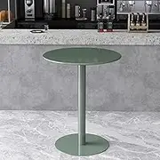 Outdoor Coffee Table Tall Round Kitchen Breakfast Bar Modern Pedestal Metal Cocktail Bistro Table Small Sofa End Table Accent Table Snack Table, Easy Assembly(60x72cm)