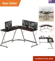 L-Shaped Office Computer Corner Table, Espresso