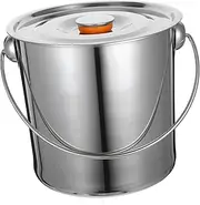 SUPVOX Camping Storage Bucket with Lid Heavy Duty Stainless Steel Handheld Firewood Storage Bucket for Outdoor Camping and Hiking Portable Design for Easy Carrying and Storing