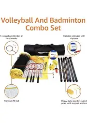 Volleyball & Badminton Set Combo Amazon Basics