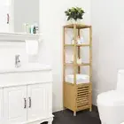 Bathroom Cabinet Tall Storage Cupboard Slim Furniture Shelf Toilet Laundry Unit