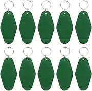 [uxcell] Vintage Motel Keychain, 10 Pack Blank Hotel Keychains Rhombus Retro Key Tag for DIY Crafts Ornament Backpack Luggage Labels Tags, Olive Green