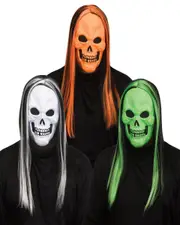Neon Skull Mask with Wig