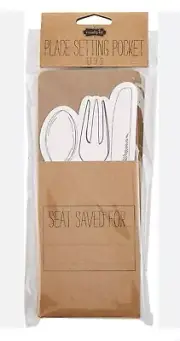 Mud Pie PLACE SET SILVERWARE HOLDER SET Brand New