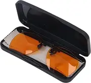 lvifloae Clip On Eyewear Highly Effective Blue Light Blocker 180 Degree Vertical Flip Portable Orange Eyewear Clip On Lens Relieves Eyestrain Light Sensitivity for Computer Square