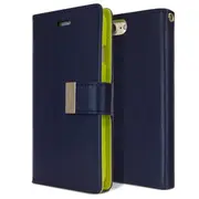 Goospery Apple iPhone 7 / 8 Rich Diary Wallet Flip Case Leather Card Slots Magnetic Cover (Navy Blue) IP7-RIC-BLK