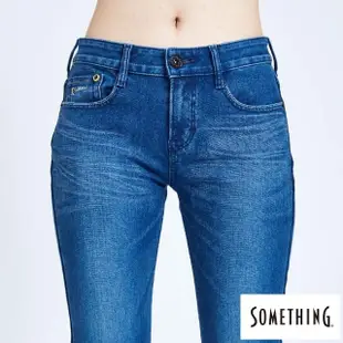 【SOMETHING】女裝 保溫直筒牛仔褲(拔洗藍)