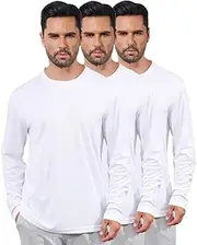 [FFLDBN] 3 Pack Men's Long Sleeve Shirts Quick Dry Moisture Wicking Lightweight Sun Protection T Shirt for Running Outdoor Activities