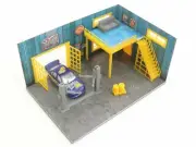 Diorama model kit Scale 1:60 1:64 Two-floor auto garage Car model display 1/60