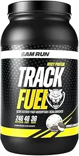 6AM Run Track Fuel Whey Protein Powder - 25 Grams of Protein - Easy Mixing and Great Taste - BCAA Enhanced - 2 Pound - Cookies & Cream