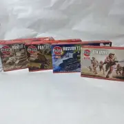 4 New AIRFIX Tank Models Panzer IV, Panther, Russian T34, 8th Army Figures ￼