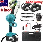 6" Chainsaw Cordless Rechargeable Wood Cutter Saw Chain Saws Electric for Makita