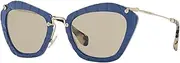 [Miu Miu] MU10NS USZ5J2 Blue / Gold / Tortoise Noir Cats Eyes Sunglasses Lens Cat