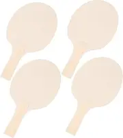 Kisangel 4Pcs DIY Table Tennis Paddle Blanks Unfinished Rackets for Adults for Painting and Crafting Versatile for Indoor and Outdoor Games