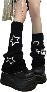 [Rvnsu] Women's Leg Warmers Star Pattern Knitted Leg Warmers Y2k Kawaii Socks Harajuku Fairycore Clothing