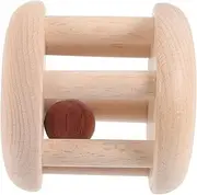 KOMBIUDA 1Pc Wooden Rattle Rolling Educational for Early Learning Smooth Polished Design for Hands Present for Christmas and Birthdays