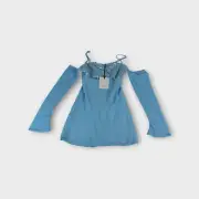 Runway The Label RNWY Light Sky Blue Luella Mini Dress Womens 8 New With Tags