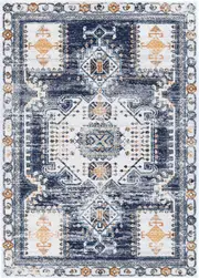 Providence Taza Distressed Vintage Dark Blue & Cream Rug