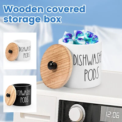 Dishwasher Pod Holder with Lid Stylish Dishwasher Tablet Container leJTA