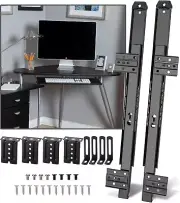 14" Keyboard Slide Heavy Duty Ball Bearing Slides Computer Tray Black, Black