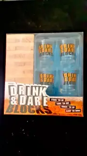 "Drink and Dare" Blocks Game With Glasses