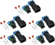 SG Store 5 Sets 2-Pin Automotive Fan Plug Socket Sets Suitable for Most Automotive