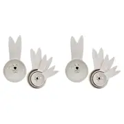 2x 4pc Ceramic Measuring Cup/Scoop Bunny Kitchen/Baking Cooking Utensil Set WHT