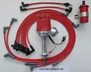 small cap 1973-78 DODGE 400 RED HEI Distributor + Spark Plug Wires +RED 45k COIL