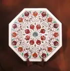 Marble Coffee side Table Top Semi Precious Stones Inlaid Kitchen Decor Size 21"