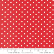 Moda Fabric - Sweet Melodies Red Polka Dots - Sold by 1/2 Yard Increments, Cut C