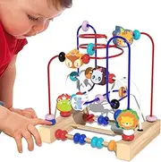Bead Maze Game,Animal Educational Puzzle Tracks | Colorful Roller Coaster Activity Game for Toddler Boys Girls Kids Preschoolers