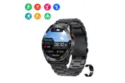 Smart Watch ECG Sleep Activity Monitoring Sport Watch Tracker for Fitness Sport-Steel Strap