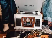 Victrola 8-in-1 Real Wood Record Player with CD, USB & Bluetooth - White Color