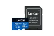 Lexar 128GB High-Performance 633x microSDXC UHS-I Card with SD Adapter U3 V30 C10