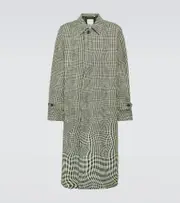 [Burberry] Burberry Checked silk and cotton-blend car coat UK 50 green