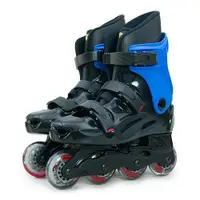 在飛比找松果購物優惠-d.l.d 多輪多 高塑鋼底座 專業直排輪 溜冰鞋 黑藍 5