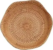 HEALEEP Woven Rattan Fruit Basket Multi Functional Storage Basket for Home Natural Handmade Design for Fruits Snacks and Bread Rustic Decorative Holder
