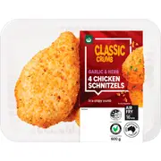 Woolworths Chicken Schnitzels Garlic & Herb 600g