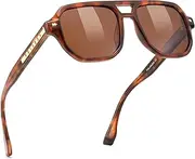 [FEISEDY] Polarized Aviator Sunglasses Women Men TR90 Acetate Frame Retro 70s Style B0203