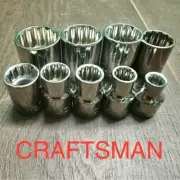 NEW 9PC Craftsman 3/8” Drive 12PT SAE Chrome Ratchet Socket Set