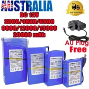 12V DC Rechargeable Lithium-ion Battery Portable Pack + AU Plug Charger 20000mAh