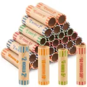 Outus 512 Pcs Assorted Coin Wrappers Rolls Bulk Preformed Coin Wrappers Rolle...