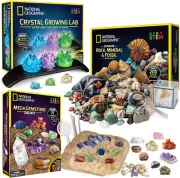 Kid Geology Bundle Rock Collection Box Crystal Growing Gemstone Dig Kit STEM NEW