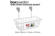 White Wire Over Door Hanging Basket 28x12CM Holder Storage Bathroom Shower Container