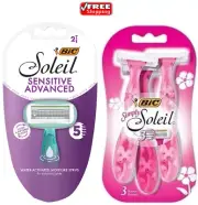 Bic Soleil Sensitive Advanced 2 Razors & Bic Simply Soleil 3 Razors -1 Pack each