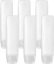 Clear Plastic Refillable Toothpaste Tubes, 6 Pack Empty Cosmetic Soft Bottles,Refillable Empty Toothpaste Bottle Tubes,Clear Plastic Cosmetic Soft Tube Bottles