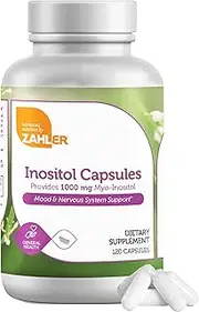 Zahler Inositol Capsules, Inositol and Glycine Supporting Energy and Mood, Promotes Liver Function and Cellular Health, Kosher, 120 Capsules