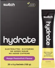 Switch Nutrition Hydrate Electrolytes No Added Sugar Mango Passionfruit 6g (Pack of 20)